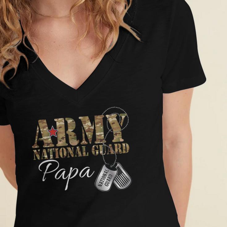 Army National Guard Papa Army National Guard Graduation Papa Women's Jersey Short Sleeve Deep V-Neck Tshirt