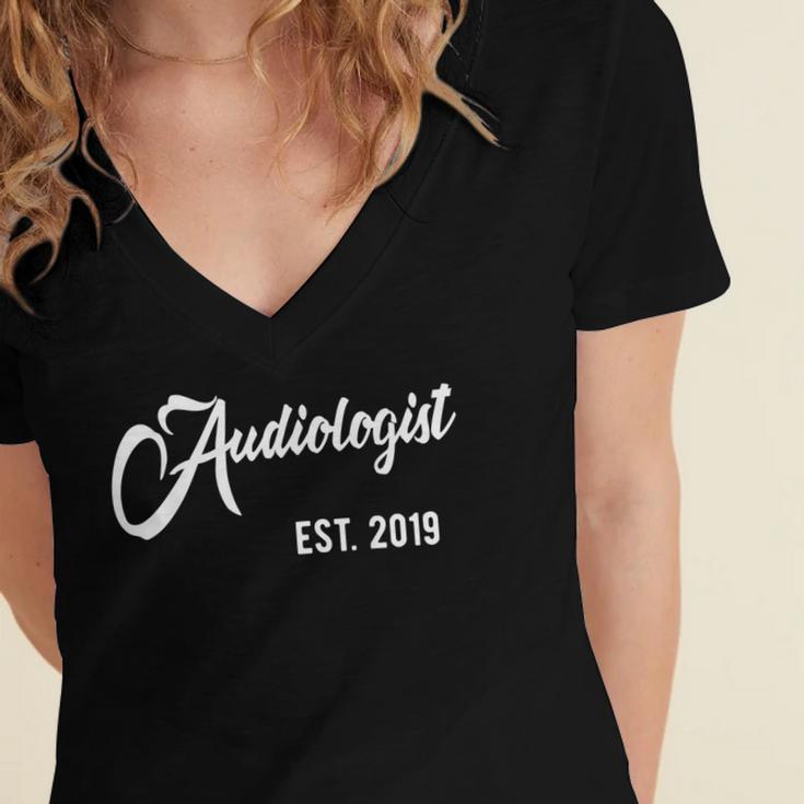 Audiologists Graduation Audiologist Est 2019 Shirt Women's Jersey Short Sleeve Deep V-Neck Tshirt