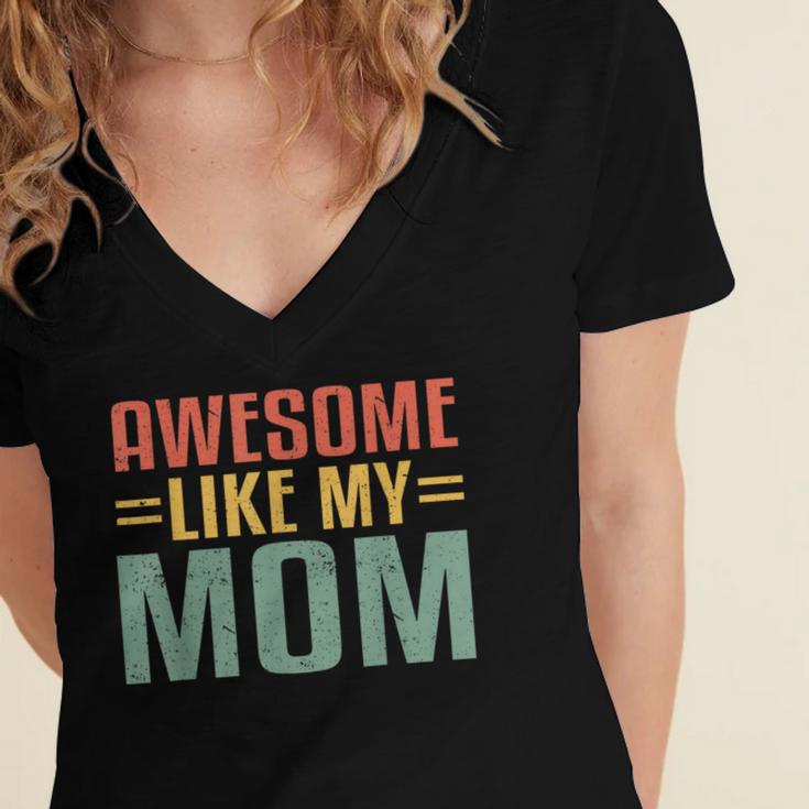Awesome Like My Mom For Graduation Day Women's Jersey Short Sleeve Deep V-Neck Tshirt
