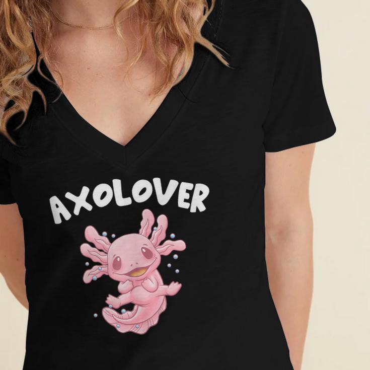 Axolovert Axolotl Humor Salamander Introvert Women's Jersey Short Sleeve Deep V-Neck Tshirt Axolovert Axolotl Humor Salamander Introvert Women's Jersey Short Sleeve Deep V-Neck Tshirt