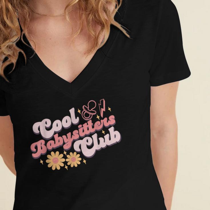 Babysitters Club Book Daycare Provider Friends Childcare Day Women's Jersey Short Sleeve Deep V-Neck Tshirt