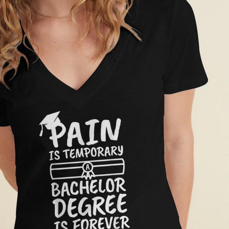 Bachelor Degree Graduation Women's Jersey Short Sleeve Deep V-Neck Tshirt