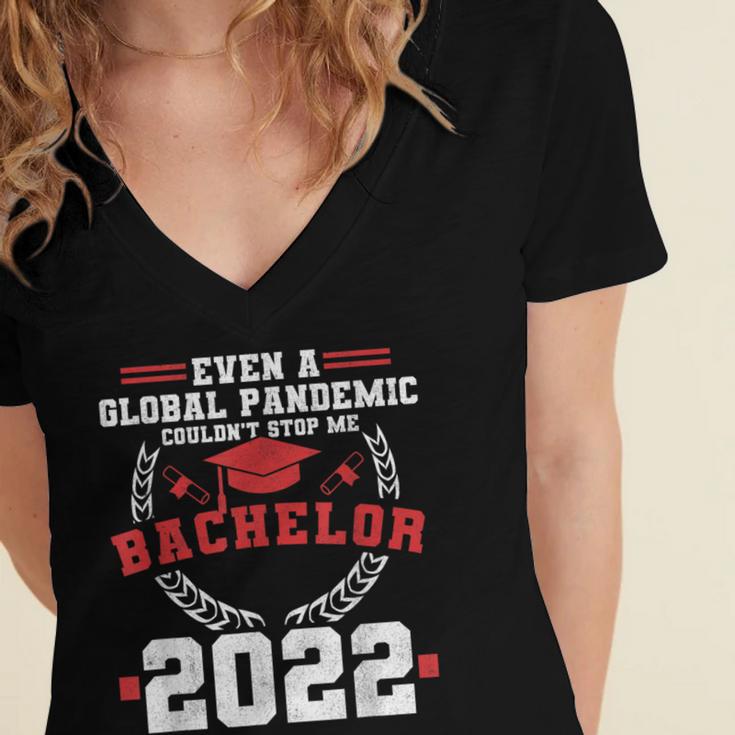 Bachelors Graduation 2022 Degree Bachelor Graduate Women's Jersey Short Sleeve Deep V-Neck Tshirt