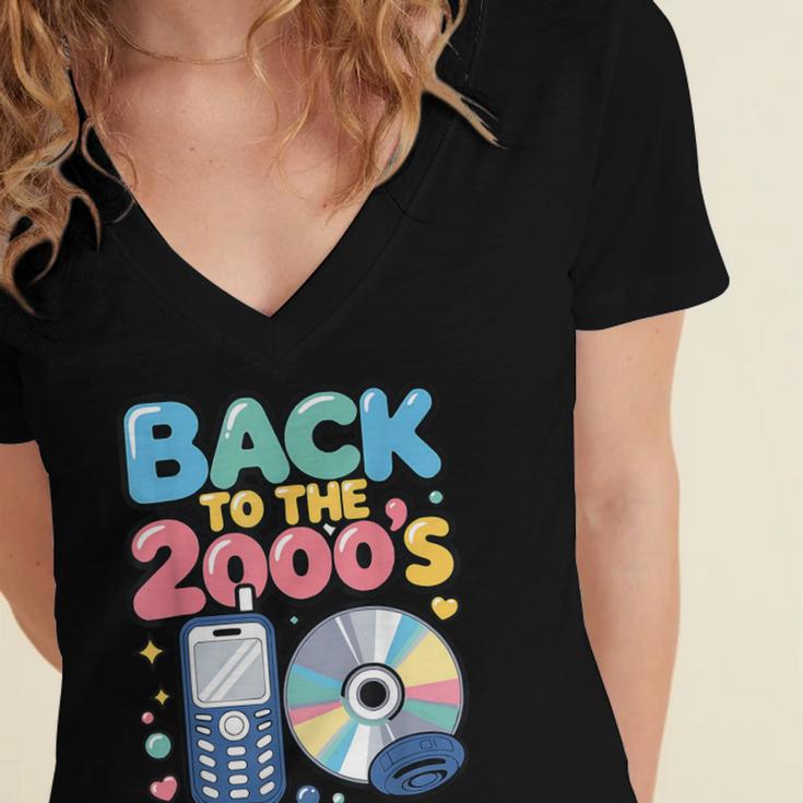 Back To The 2000s Retro Nostalgia Women's Jersey Short Sleeve Deep V-Neck Tshirt Back To The 2000s Retro Nostalgia Women's Jersey Short Sleeve Deep V-Neck Tshirt