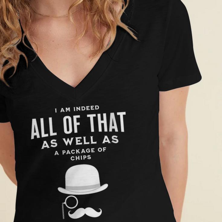 All Of That Bag Chips 1990s Nostalgia Saying British Women's Jersey Short Sleeve Deep V-Neck Tshirt