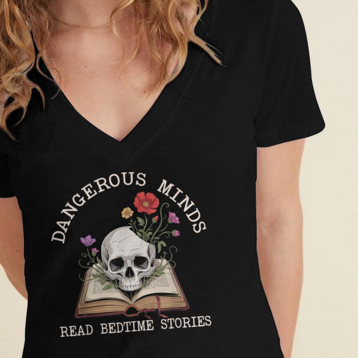 Banned Books Week Read Reading Book Lover Librarian Women's Jersey Short Sleeve Deep V-Neck Tshirt