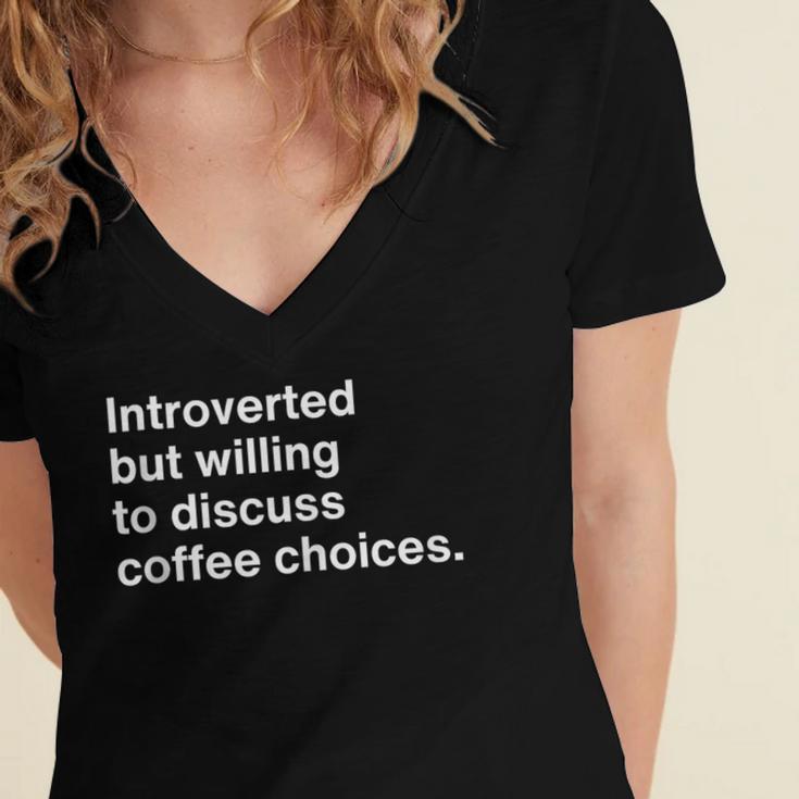 Barista Coffee Lovers Sarcastic Introvert Women's Jersey Short Sleeve Deep V-Neck Tshirt