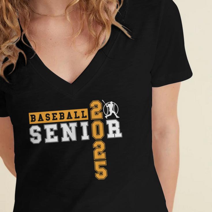 Baseball Senior Night Baseball Senior 2025 Graduation 11 Women's Jersey Short Sleeve Deep V-Neck Tshirt
