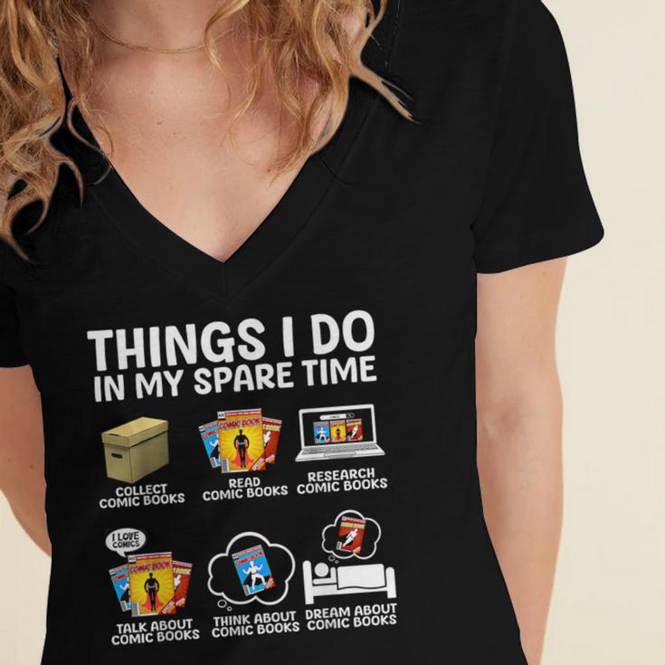 Best Comic Book For Men Women Comic Book Collectors Women's Jersey Short Sleeve Deep V-Neck Tshirt
