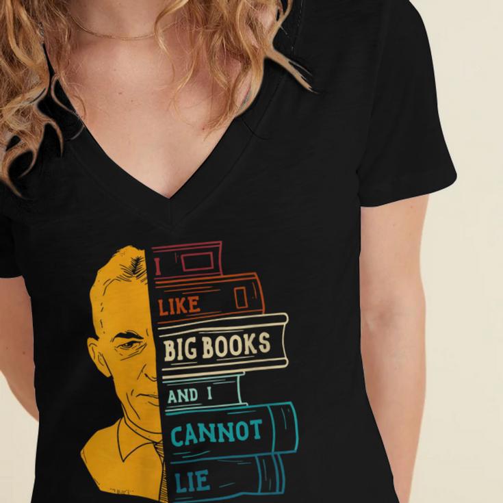 I Like Big Books And I Cannot Lie Apparel Women's Jersey Short Sleeve Deep V-Neck Tshirt