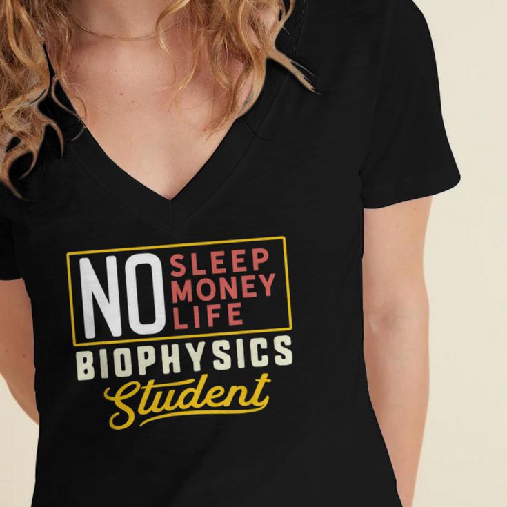 Biophysics Major Student Shirt Graduation College Women's Jersey Short Sleeve Deep V-Neck Tshirt