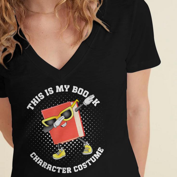 This Is My Book Character Costume- Dabbing Book Kids Women's Jersey Short Sleeve Deep V-Neck Tshirt