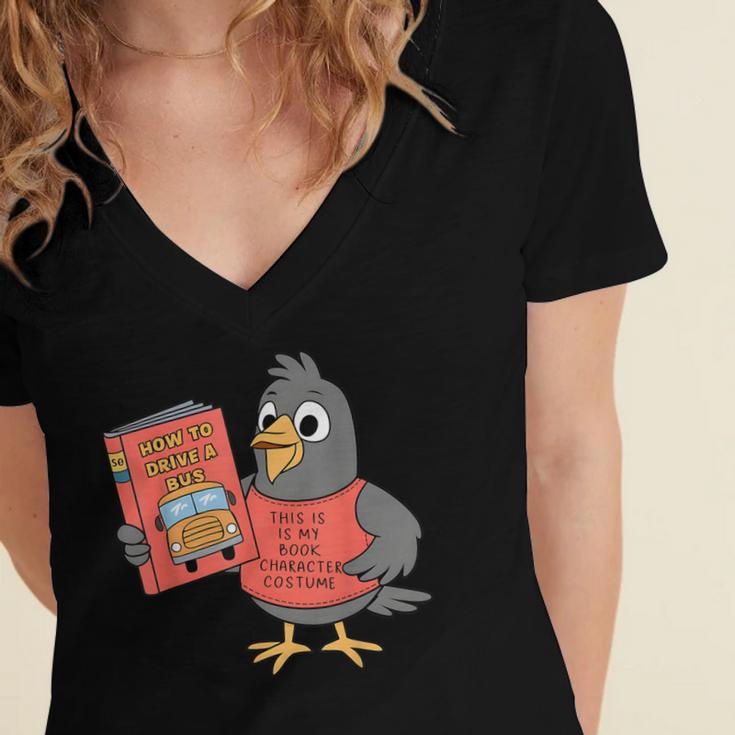 This Is My Book Character Costume- Pigeon Kids Reading Women's Jersey Short Sleeve Deep V-Neck Tshirt This Is My Book Character Costume- Pigeon Kids Reading Women's Jersey Short Sleeve Deep V-Neck Tshirt
