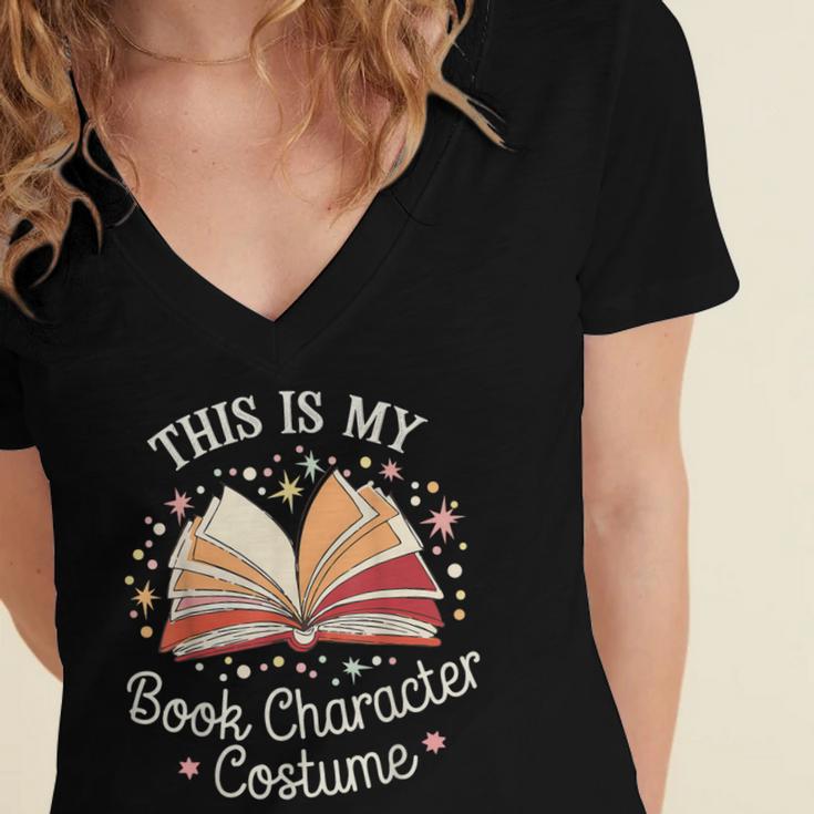 This Is My Book Character Costume Women's Jersey Short Sleeve Deep V-Neck Tshirt
