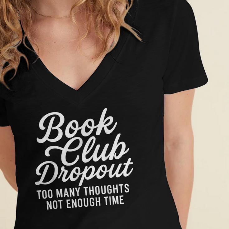Book Club Droppout Introvert Reader Tee Women's Jersey Short Sleeve Deep V-Neck Tshirt Book Club Droppout Introvert Reader Tee Women's Jersey Short Sleeve Deep V-Neck Tshirt