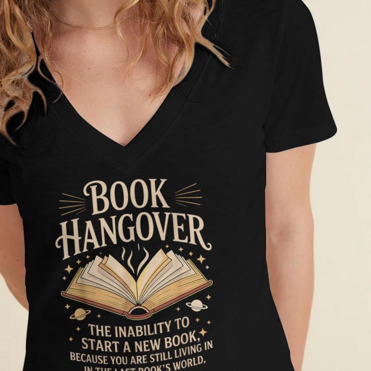Book Hangover Literature Book Reading Books Reader Women's Jersey Short Sleeve Deep V-Neck Tshirt Book Hangover Literature Book Reading Books Reader Women's Jersey Short Sleeve Deep V-Neck Tshirt