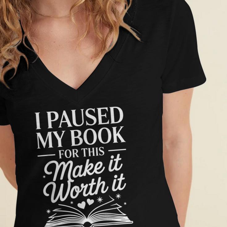 Book Lover Reading Quote For Reading Teacher Women's Jersey Short Sleeve Deep V-Neck Tshirt