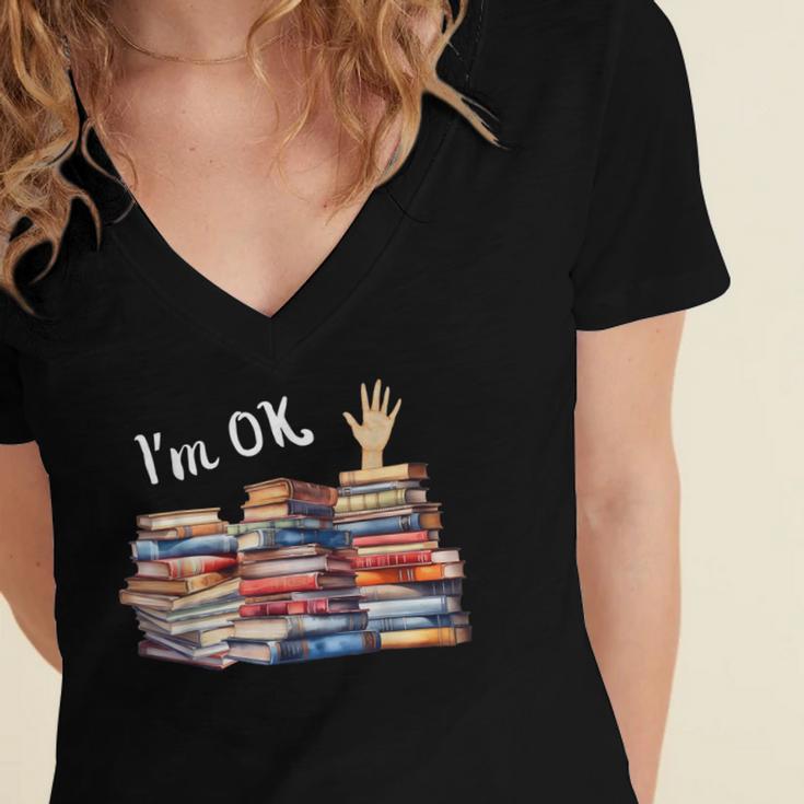 Book Lover For Women Readers Teacher Librarian Women's Jersey Short Sleeve Deep V-Neck Tshirt Book Lover For Women Readers Teacher Librarian Women's Jersey Short Sleeve Deep V-Neck Tshirt