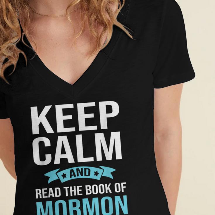 Book Of Mormon LDS Missionary Church Of Latter Day Saints Women's Jersey Short Sleeve Deep V-Neck Tshirt
