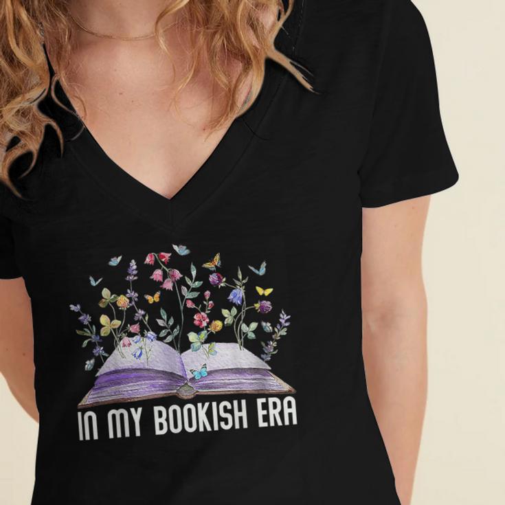 In My Bookish Era World Book Day Girls Women's Jersey Short Sleeve Deep V-Neck Tshirt In My Bookish Era World Book Day Girls Women's Jersey Short Sleeve Deep V-Neck Tshirt