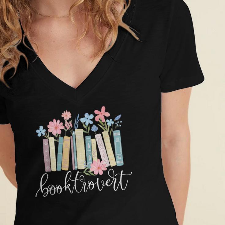 Booktrovert Book Lover Reading Bookworm Reader Women's Jersey Short Sleeve Deep V-Neck Tshirt Booktrovert Book Lover Reading Bookworm Reader Women's Jersey Short Sleeve Deep V-Neck Tshirt