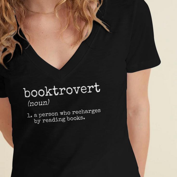 Booktrovert Book Reader Women's Jersey Short Sleeve Deep V-Neck Tshirt Booktrovert Book Reader Women's Jersey Short Sleeve Deep V-Neck Tshirt