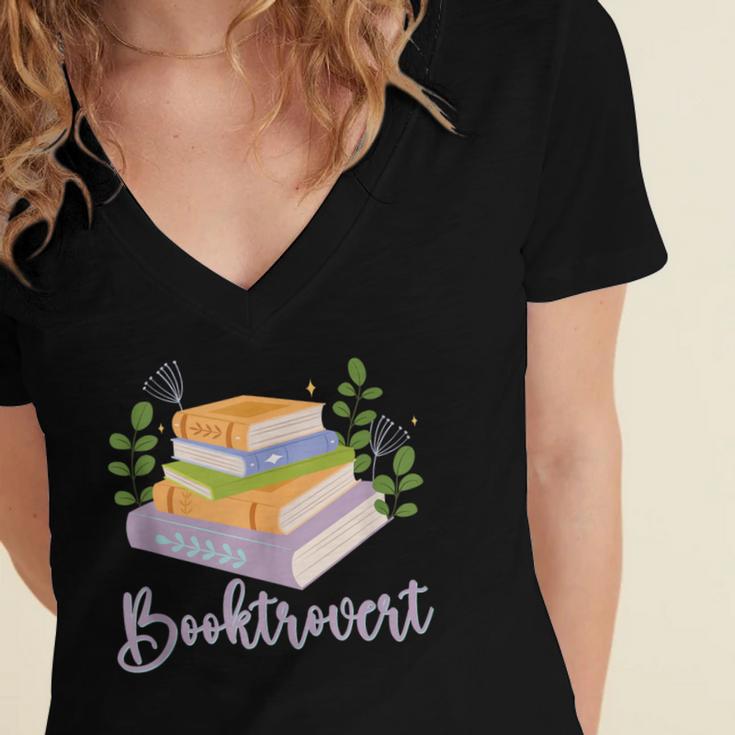 Booktrovert Bookworm Introvert Bibliophile Booktrovert Women's Jersey Short Sleeve Deep V-Neck Tshirt Booktrovert Bookworm Introvert Bibliophile Booktrovert Women's Jersey Short Sleeve Deep V-Neck Tshirt