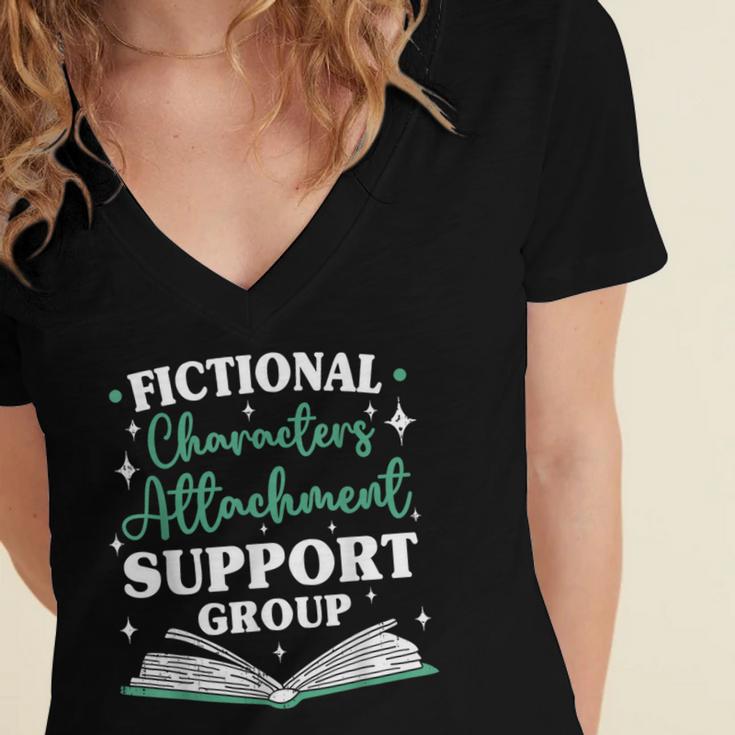 Bookworm Fictional Character Introvert Women's Jersey Short Sleeve Deep V-Neck Tshirt