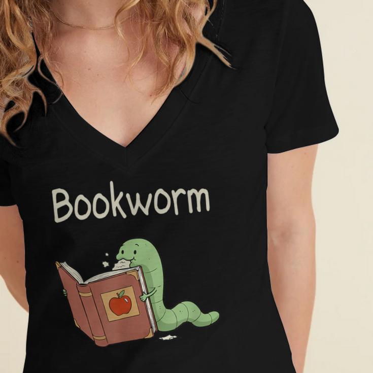Bookworm Worm Reading Book Lover Read Books Librarian Women's Jersey Short Sleeve Deep V-Neck Tshirt Bookworm Worm Reading Book Lover Read Books Librarian Women's Jersey Short Sleeve Deep V-Neck Tshirt