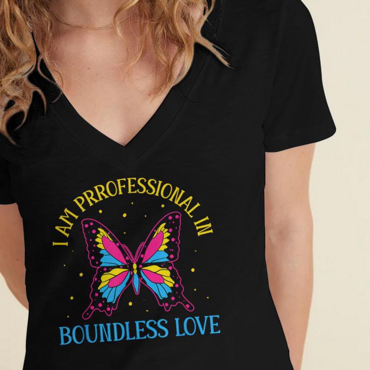 Boundless Love Pan Pride Pansexual Introvert Omnisexuality Women's Jersey Short Sleeve Deep V-Neck Tshirt Boundless Love Pan Pride Pansexual Introvert Omnisexuality Women's Jersey Short Sleeve Deep V-Neck Tshirt