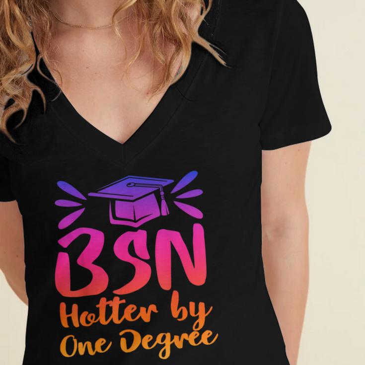 BSN Graduation Bachelors Science In Nursing 2023 Nurse Women's Jersey Short Sleeve Deep V-Neck Tshirt