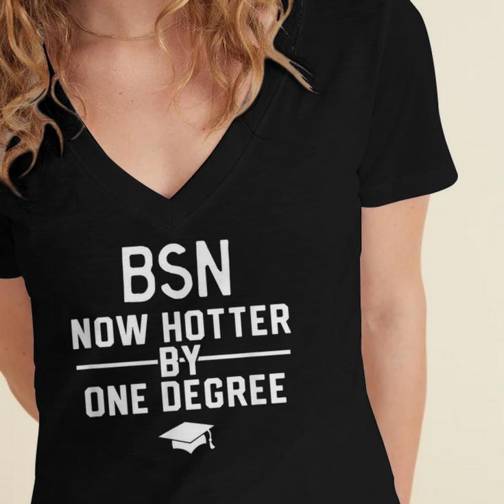 BSN Nurse Graduation Shirt BSN Degree Women's Jersey Short Sleeve Deep V-Neck Tshirt