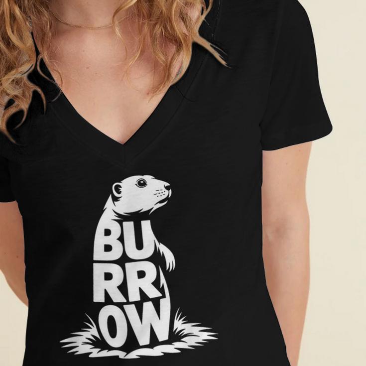 Burrow Prairie Dog Word Art Introvert Nature Retreat Men Women Kids Women's Jersey Short Sleeve Deep V-Neck Tshirt Burrow Prairie Dog Word Art Introvert Nature Retreat Men Women Kids Women's Jersey Short Sleeve Deep V-Neck Tshirt