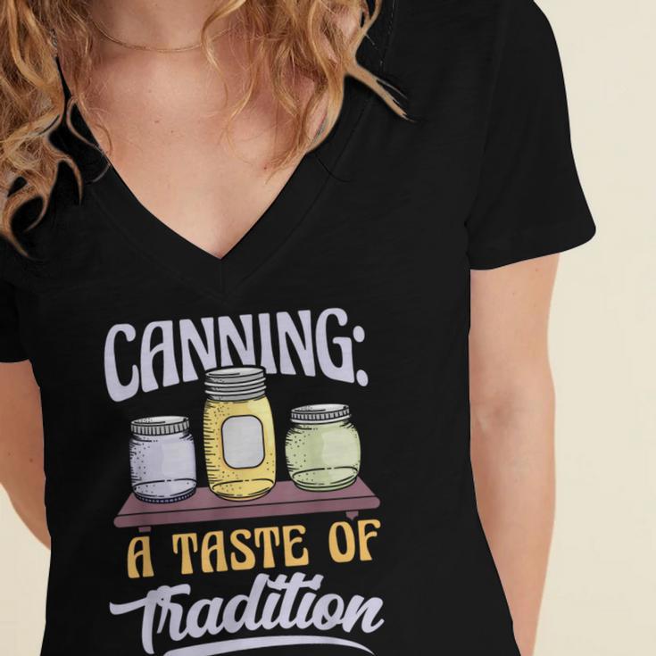 Canning A Taste Of Tradition Nostalgia Craft Women's Jersey Short Sleeve Deep V-Neck Tshirt