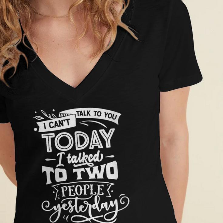 I Can't Today Sassy Introvert Anti Social Women's Jersey Short Sleeve Deep V-Neck Tshirt I Can't Today Sassy Introvert Anti Social Women's Jersey Short Sleeve Deep V-Neck Tshirt
