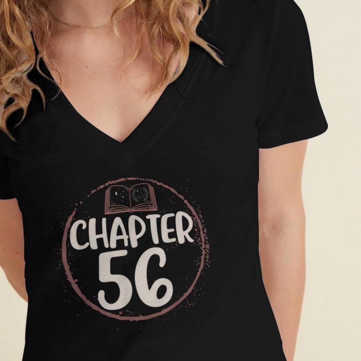 Chapter 56 Birthday Shirt For Women Book Lovers Love To Read Women's Jersey Short Sleeve Deep V-Neck Tshirt