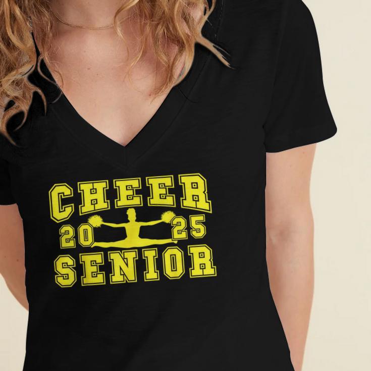 Cheerleading Senior Night Cheer Senior 2025 Graduation 10 Women's Jersey Short Sleeve Deep V-Neck Tshirt