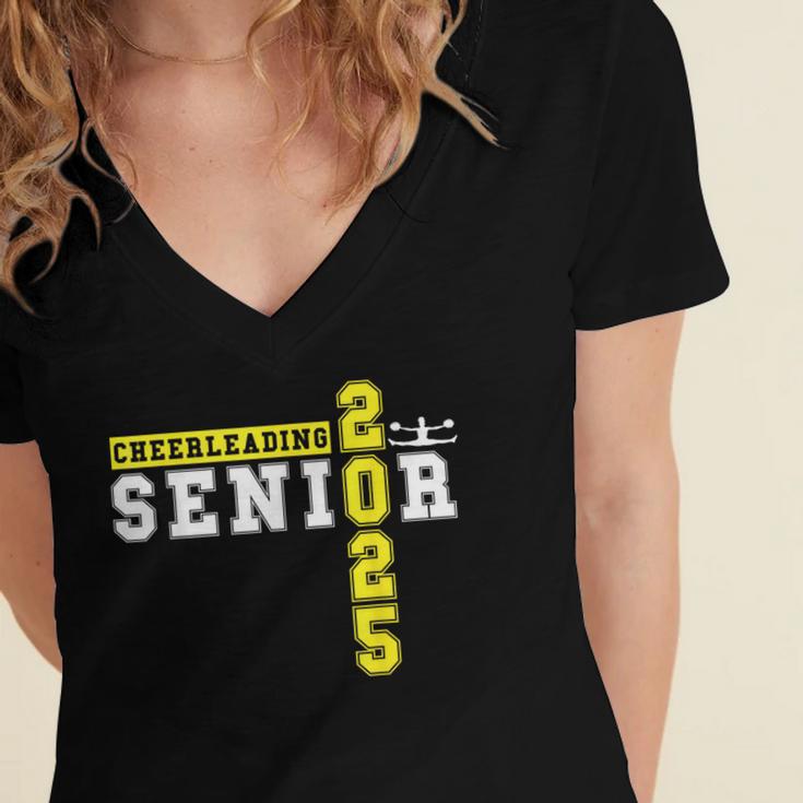 Cheerleading Senior Night Cheer Senior 2025 Graduation 11 Women's Jersey Short Sleeve Deep V-Neck Tshirt