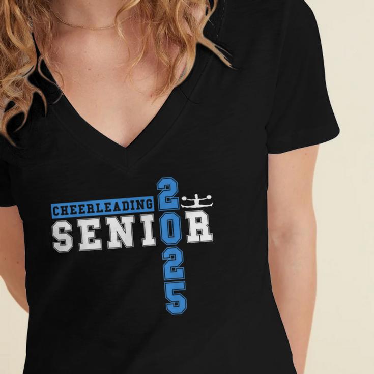Cheerleading Senior Night Cheer Senior 2025 Graduation 23 Women's Jersey Short Sleeve Deep V-Neck Tshirt