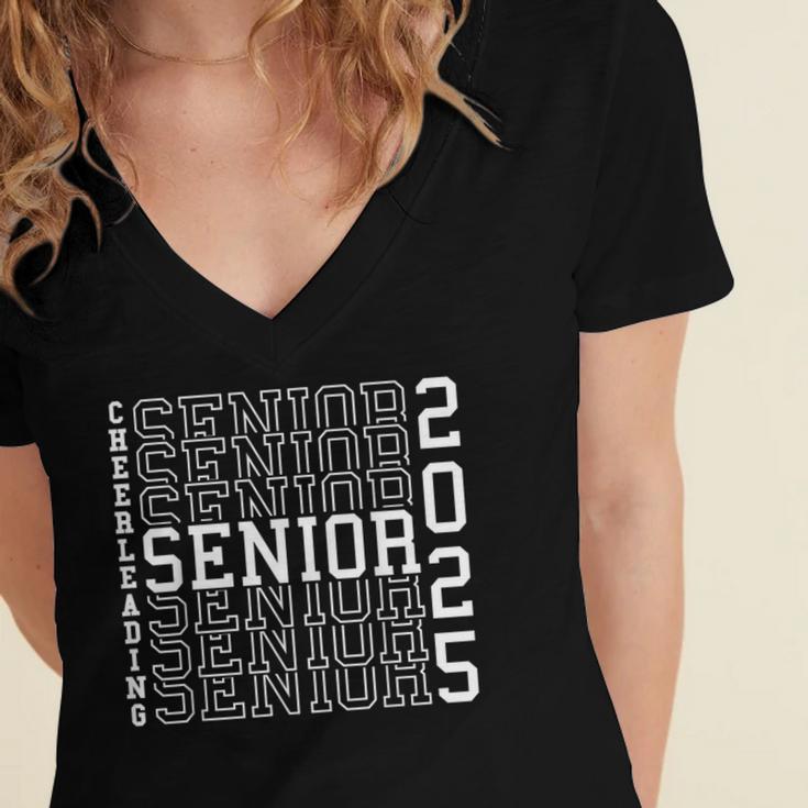 Cheerleading Senior Night Cheer Senior 2025 Graduation 38 Women's Jersey Short Sleeve Deep V-Neck Tshirt