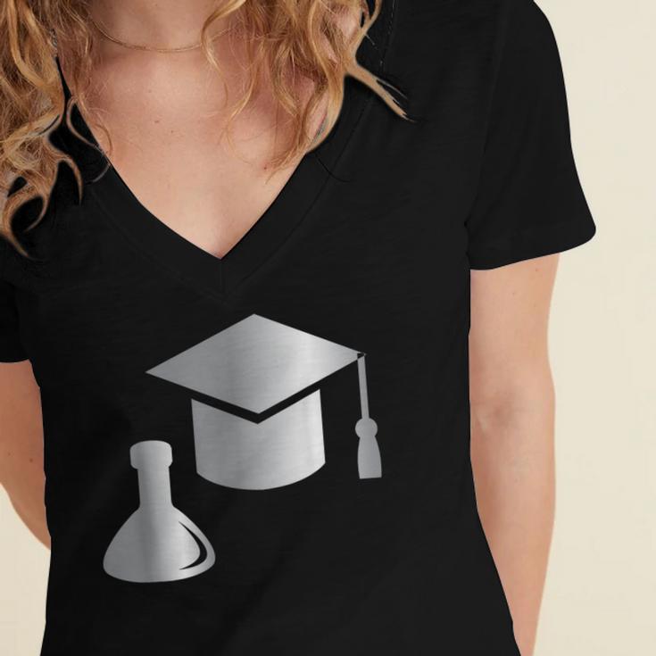 Chemistry Science Degree Graduation Women's Jersey Short Sleeve Deep V-Neck Tshirt