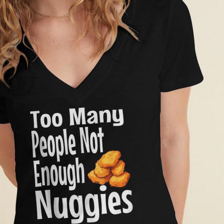 Chicken Nugget Saying Introvert Nuggie Foodie Food Women's Jersey Short Sleeve Deep V-Neck Tshirt Chicken Nugget Saying Introvert Nuggie Foodie Food Women's Jersey Short Sleeve Deep V-Neck Tshirt