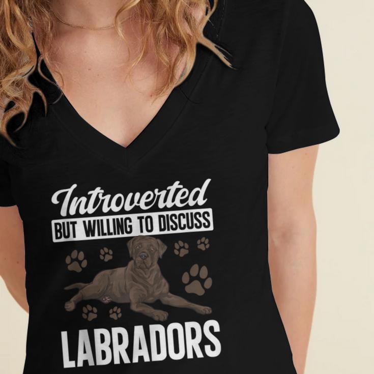 Chocolate Lab Dog Introvert Chocolate Labrador Retriever Women's Jersey Short Sleeve Deep V-Neck Tshirt Chocolate Lab Dog Introvert Chocolate Labrador Retriever Women's Jersey Short Sleeve Deep V-Neck Tshirt