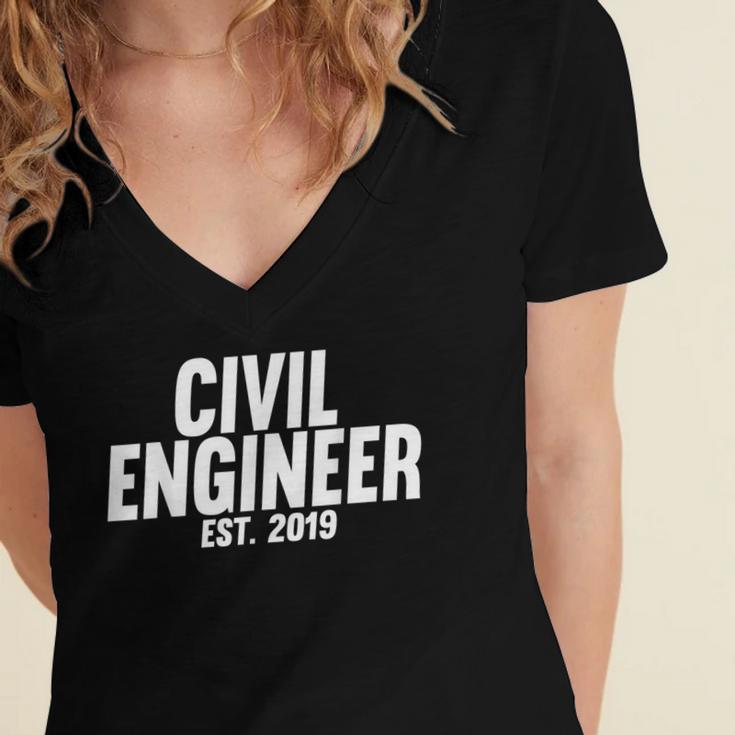 Civil Engineer Graduation Shirt New Civil Engineer Women's Jersey Short Sleeve Deep V-Neck Tshirt