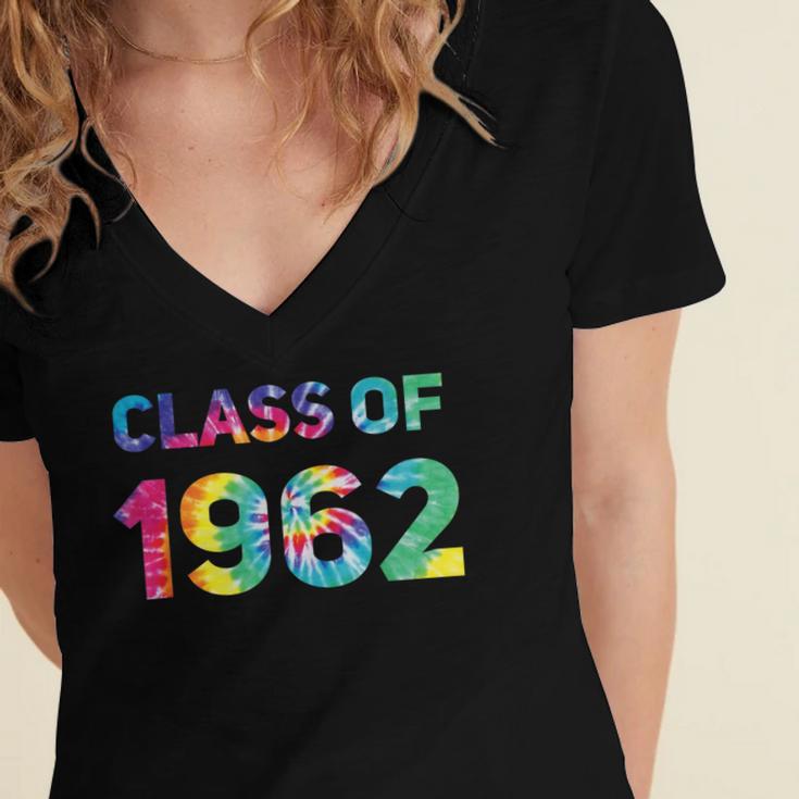 Class Of 1962 School Reunion College Highschool Graduation Women's Jersey Short Sleeve Deep V-Neck Tshirt