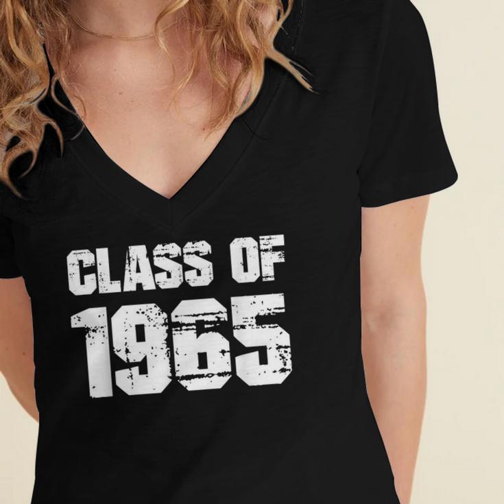 Class Of 1965 High School College Graduation Reunion Women's Jersey Short Sleeve Deep V-Neck Tshirt