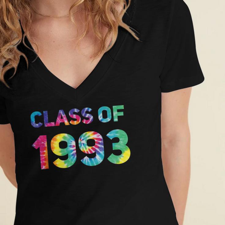 Class Of 1993 School Reunion College Highschool Graduation Women's Jersey Short Sleeve Deep V-Neck Tshirt
