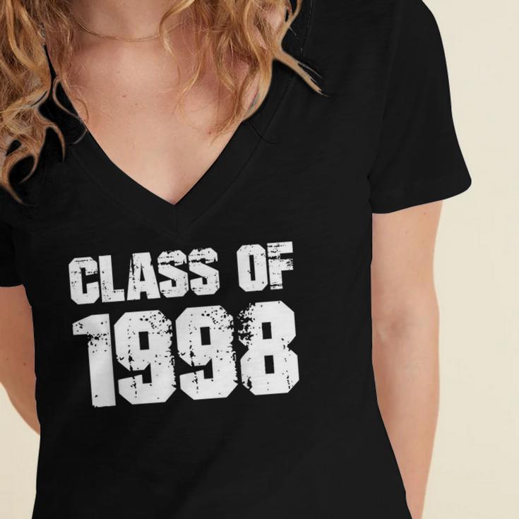 Class Of 1998 High School College Graduation Reunion Women's Jersey Short Sleeve Deep V-Neck Tshirt