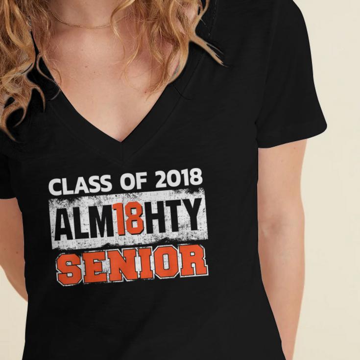 Class Of 2018 Alm18hty Senior 2018 Graduation T-Shirt Women's Jersey Short Sleeve Deep V-Neck Tshirt
