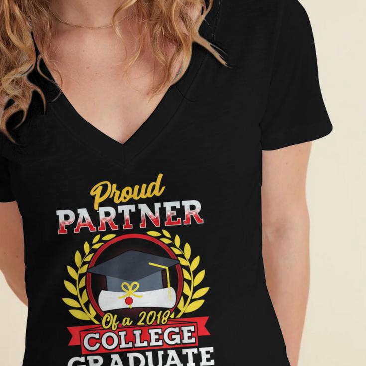 Class Of 2018 Graduation Tshirt For Partner Of Graduate Women's Jersey Short Sleeve Deep V-Neck Tshirt